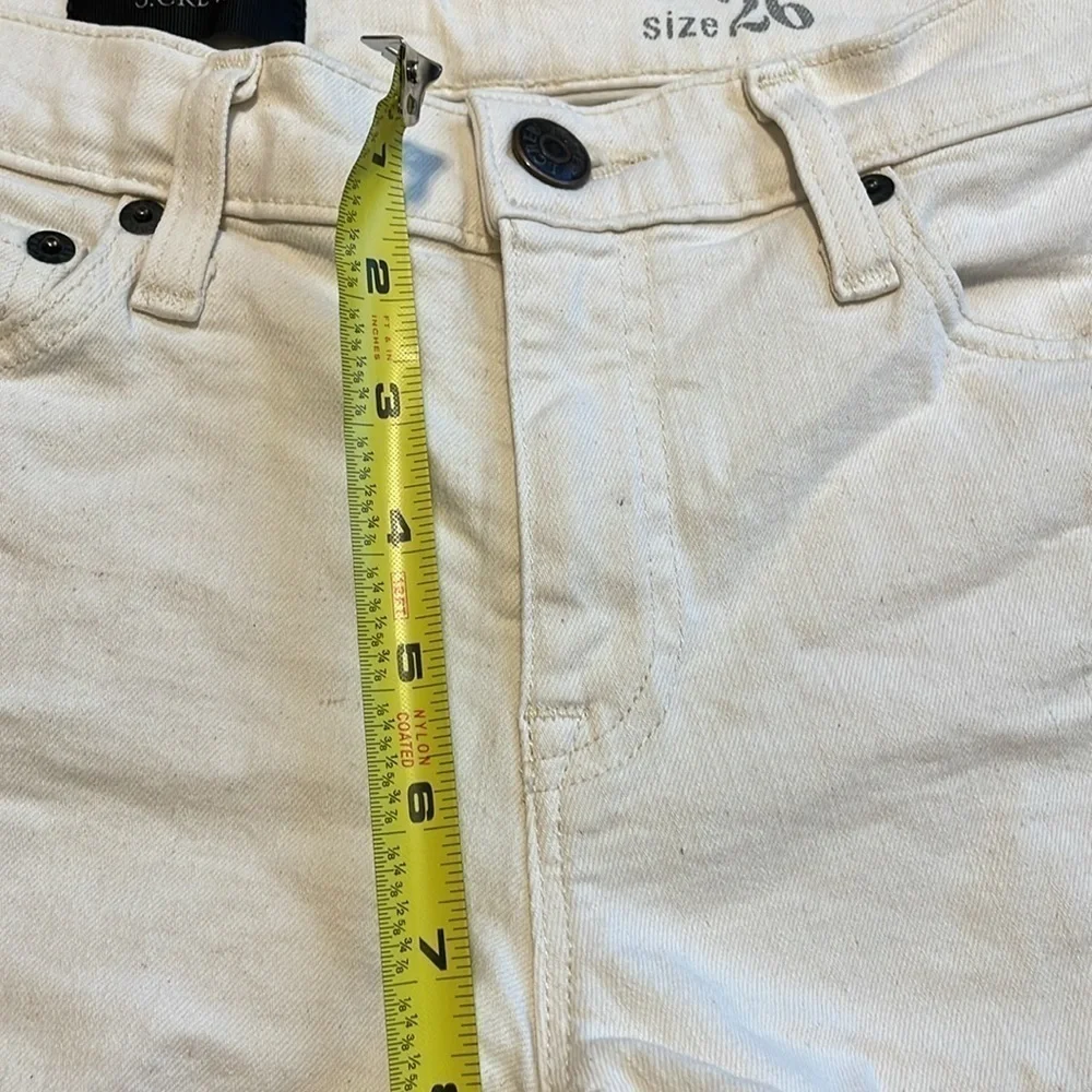 J.Crew Women’s Denim Short Size 26 Mid Rise White Stretch High Waist Floral